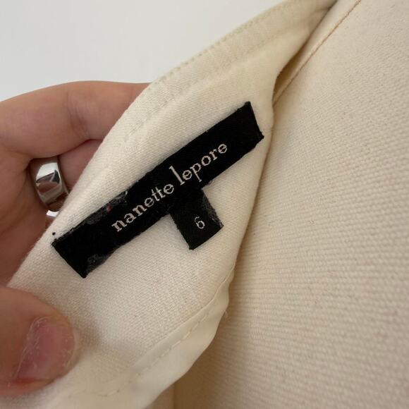 VINTAGE NANETTE LEPORE BUTTONED MIDI SKIRT - Picture 4 of 8